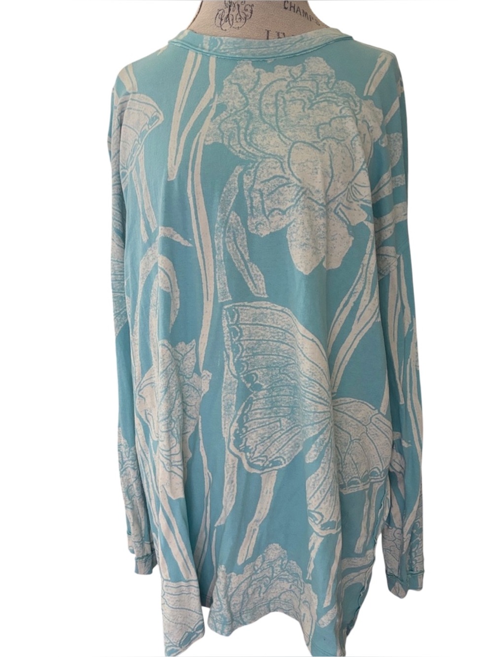 Free People We The Free Ellen Printed Long Sleeve Tee | Waterfall Combo - Picture 2 of 6
